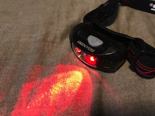 ジェントス ヘッドライト 赤色LED